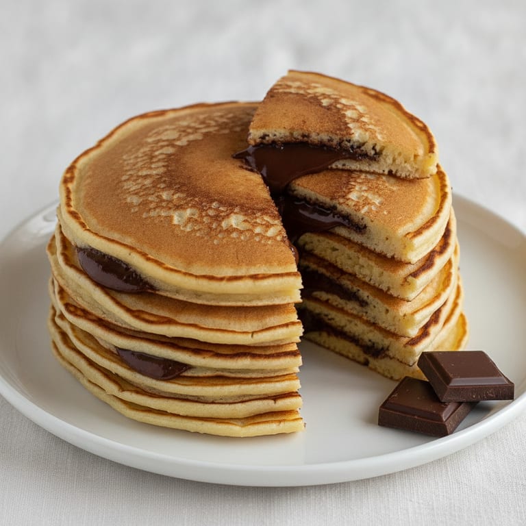 Pancakes fourrés au chocolat