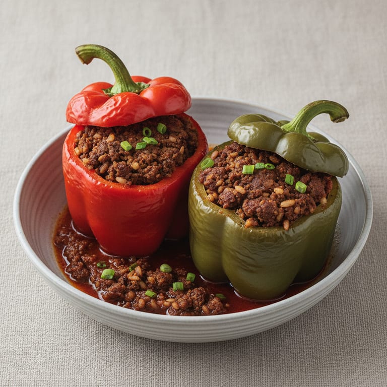 Poivrons farcis à la merguez (facile)