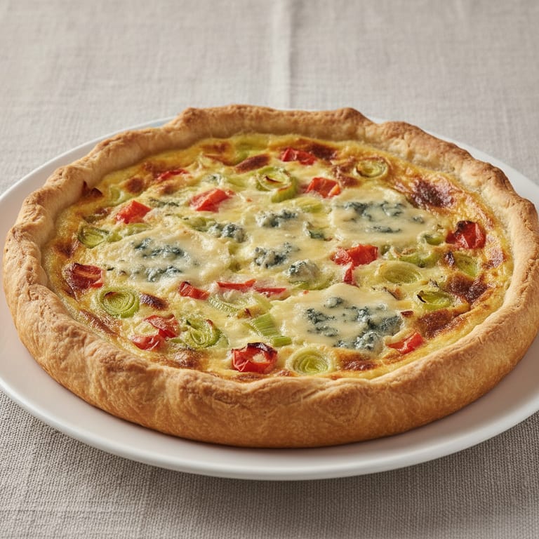 Tarte au bleu et aux poireaux