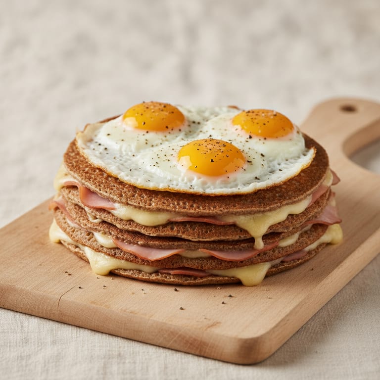 Croque madame revisité aux galettes de sarrasin