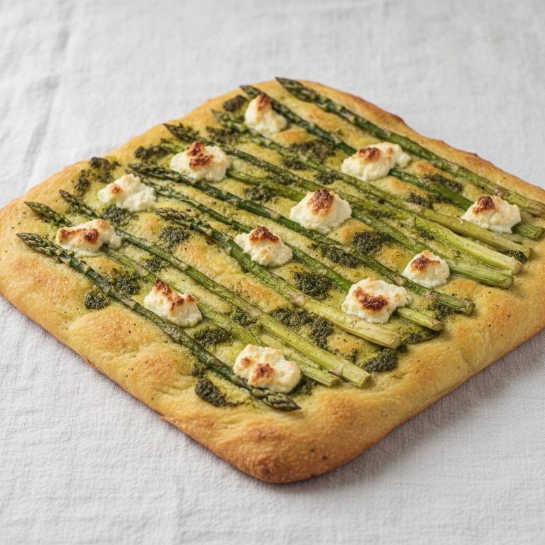 Focaccia aux asperges vertes