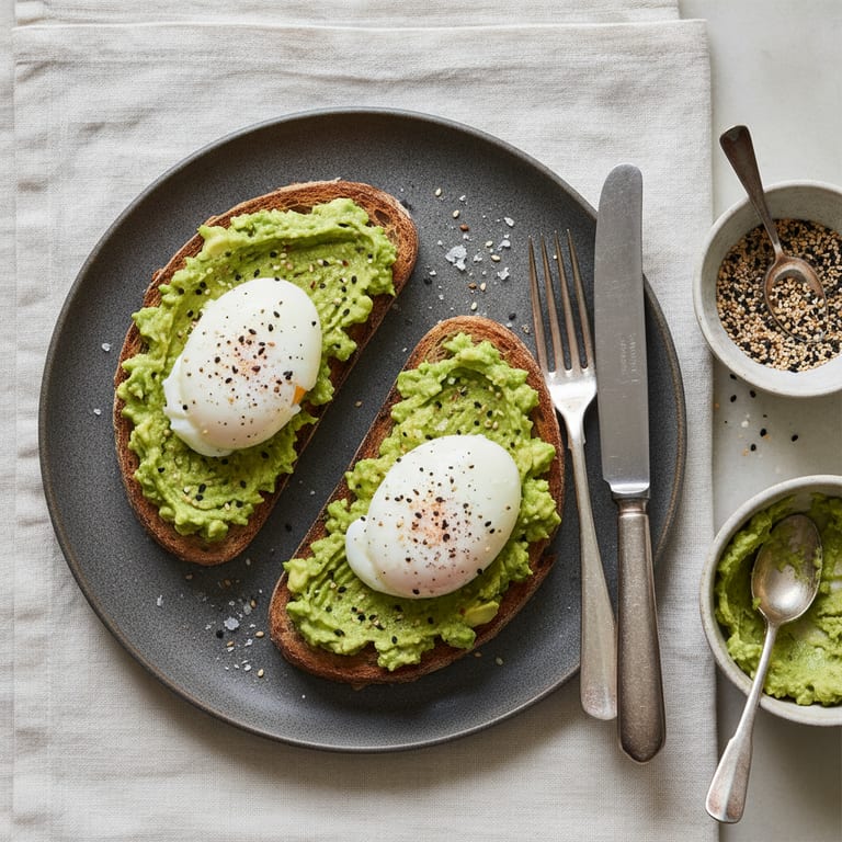 Tartine avocat et son oeuf mollet