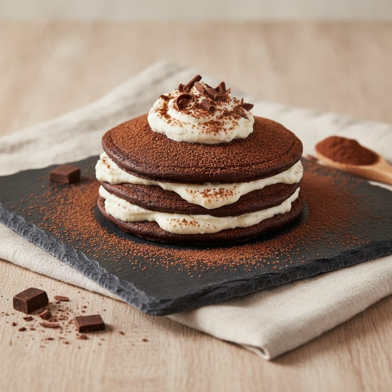 Mille-feuille de pancakes au chocolat