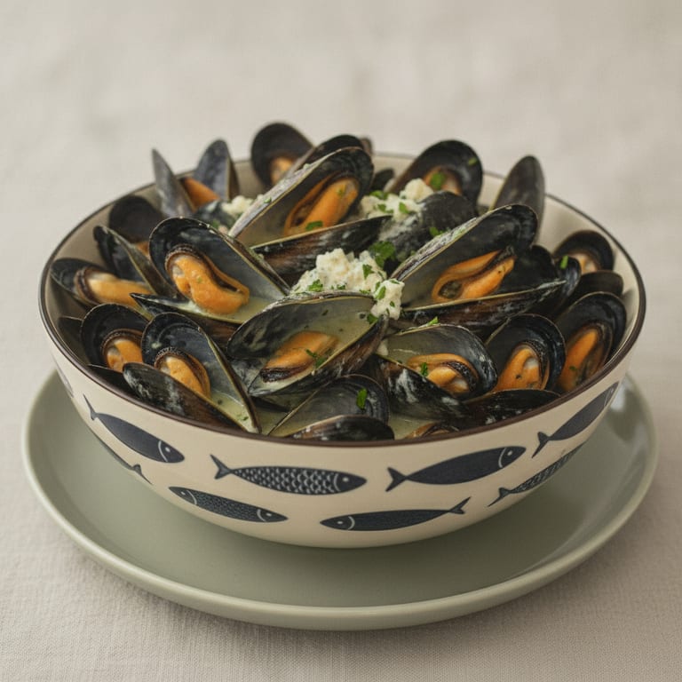 Moules au roquefort
