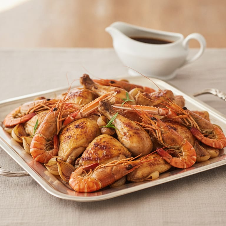Poulet aux langoustines