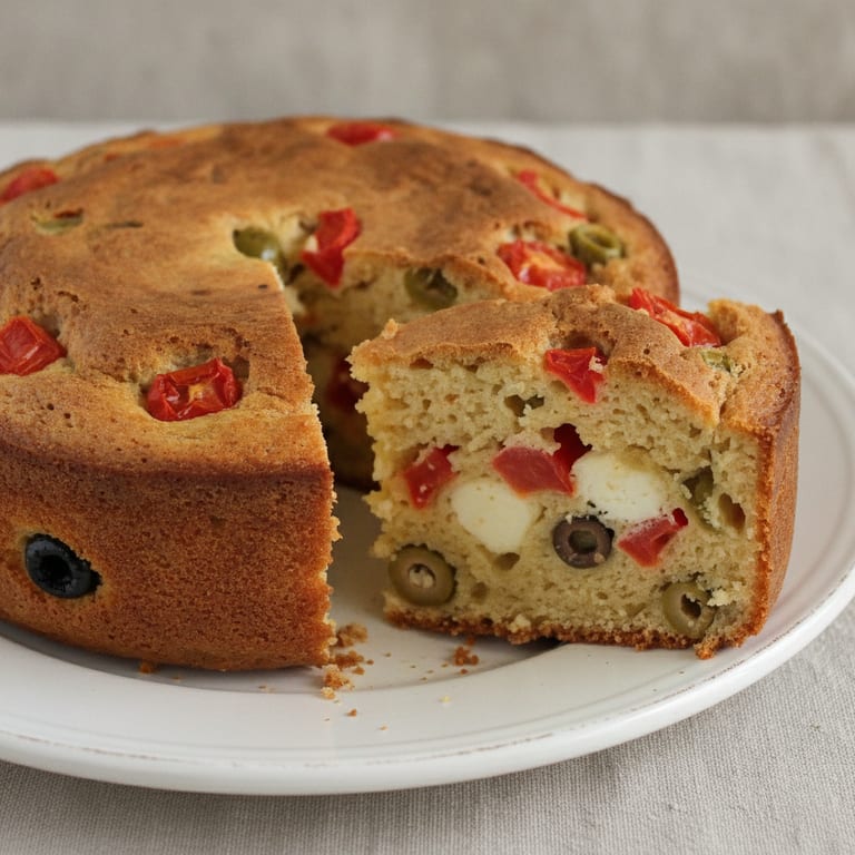Cake tomates olives mozzarella