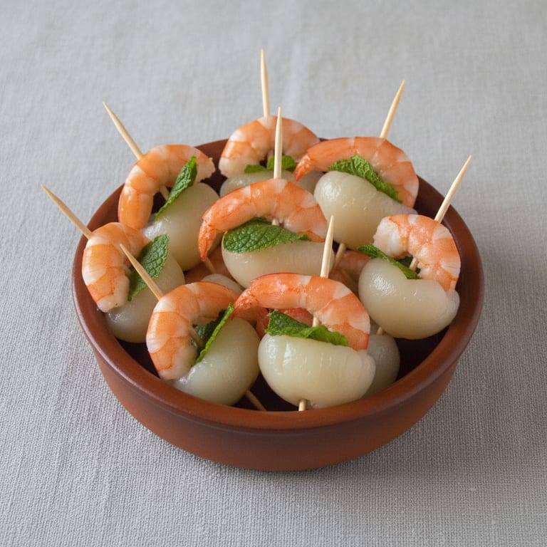 Amuse-gueules litchi crevette