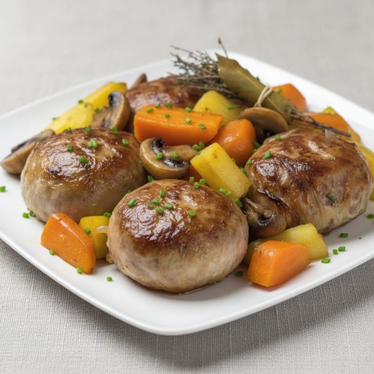 Crépinettes de porc rôties aux carottes