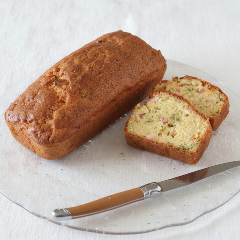 Ham and chive savory cake