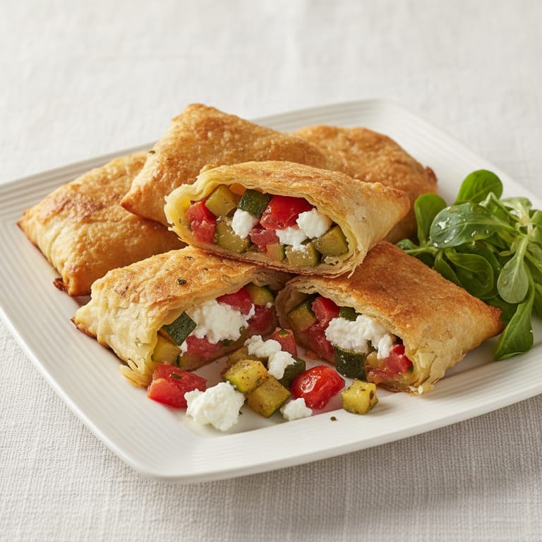 Bricks courgettes-tomates et ricotta