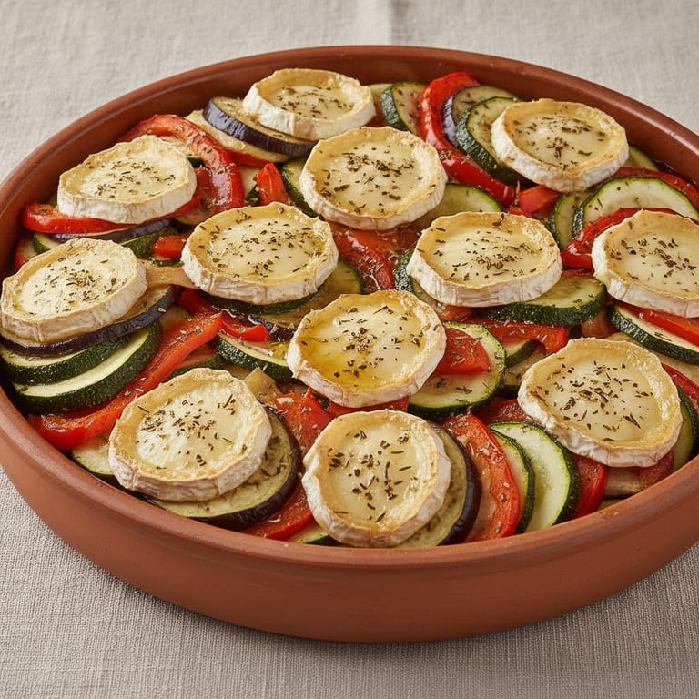 tian de légumes au chèvre et au miel