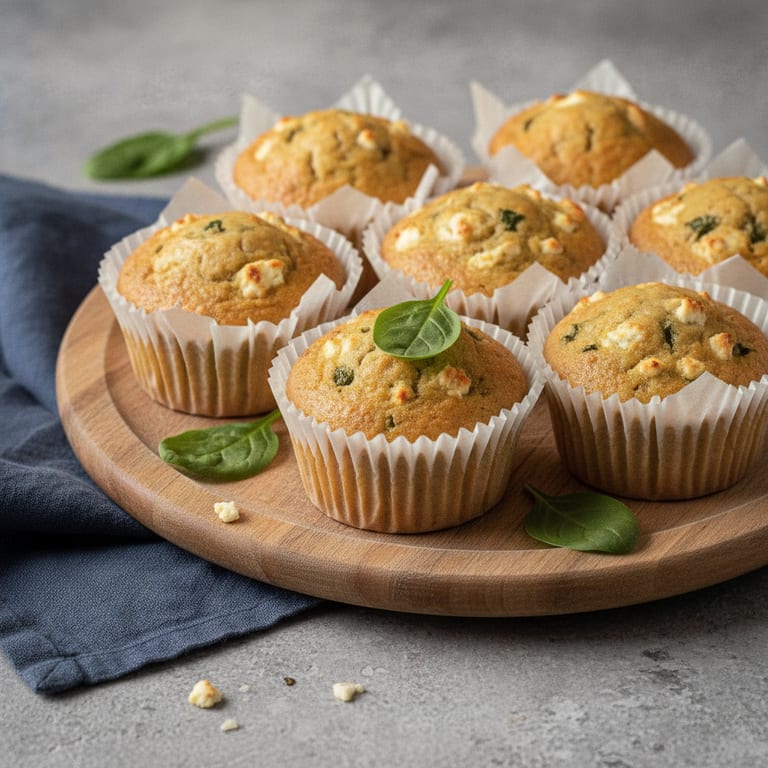 Muffins salés au basilic et féta (sans matière grasse)