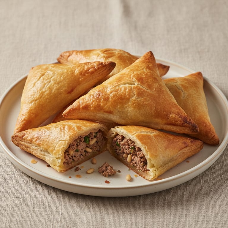 Feuilletés à la viande et aux pignons