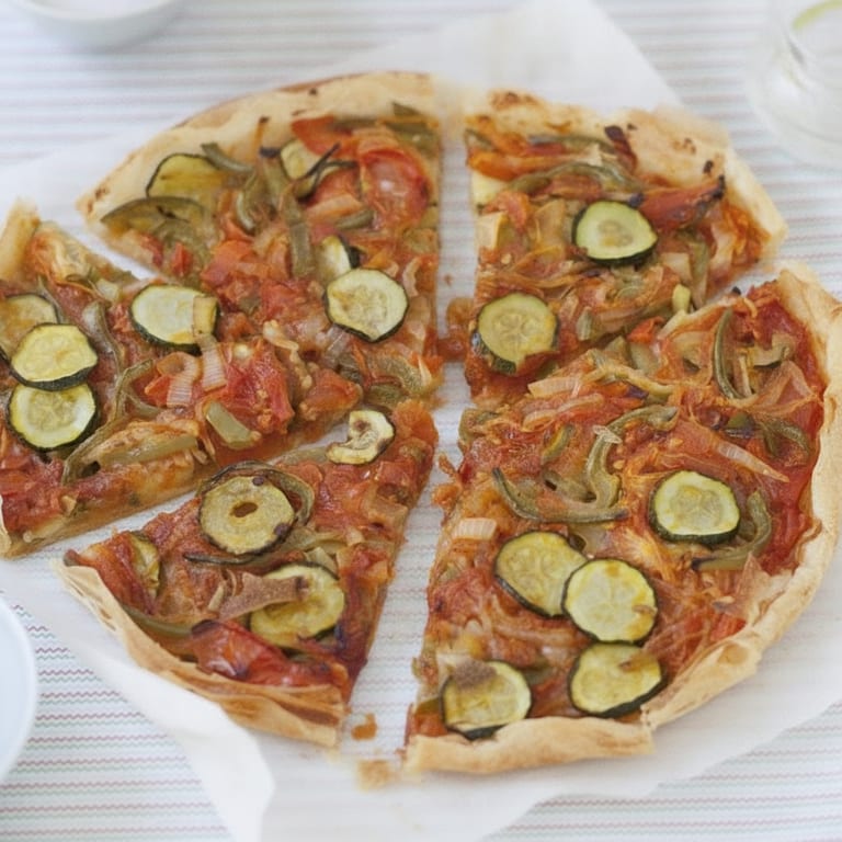 Tarte provençale fine, light, végétarienne, économique, rapide