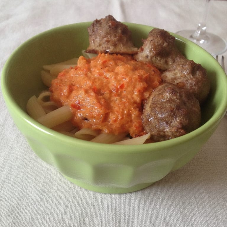 Pâtes sauce aux poivrons