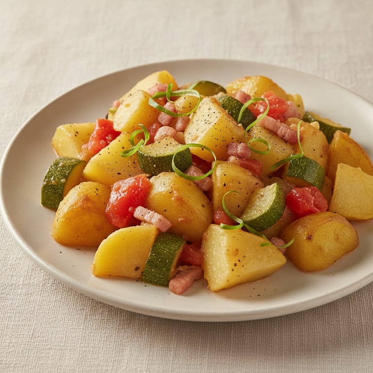 Poêlée de courgettes et pommes de terres