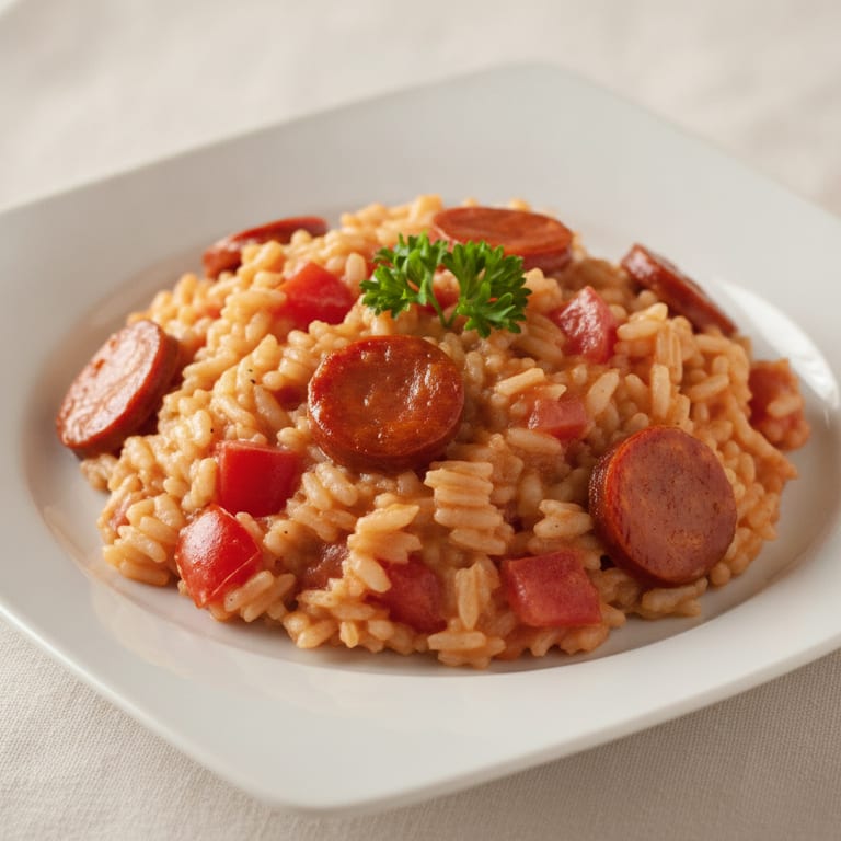 Risotto au chorizo et à la tomate