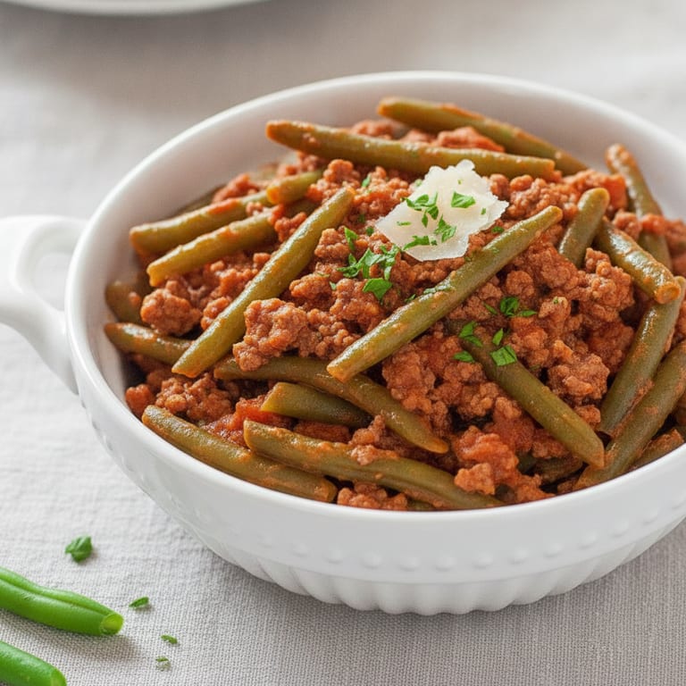 Haricots verts à la bolognaise