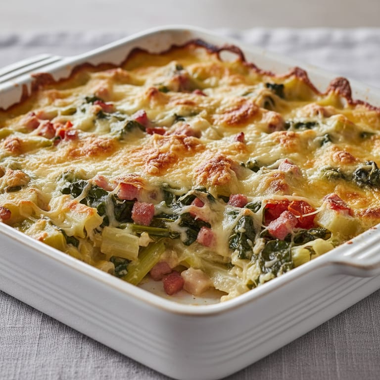 gratin de bettes aux lardons