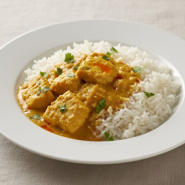 Curry de poisson et riz parfumé
