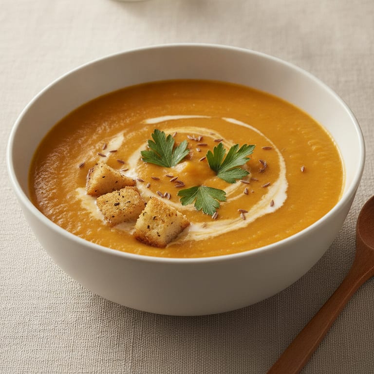 Soupe au chou-fleur, carotte et cumin