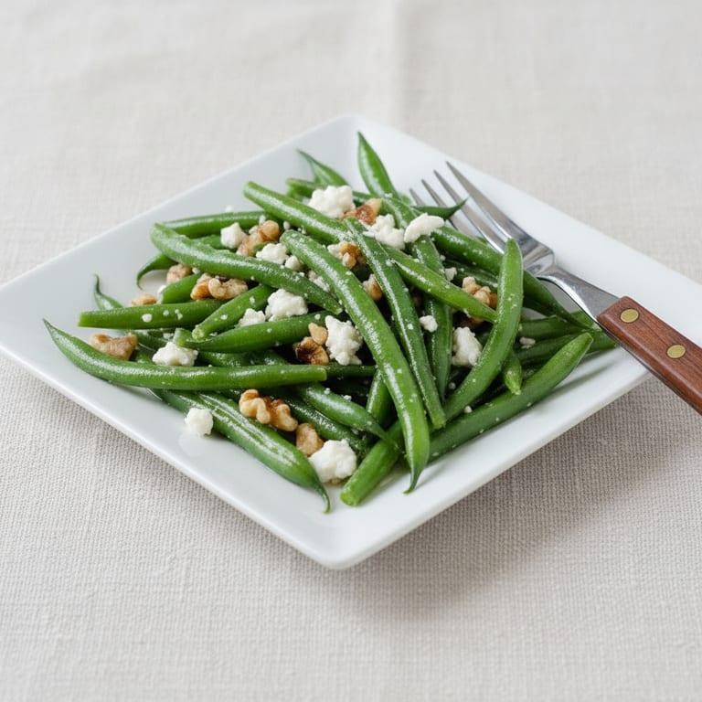 Salade de haricots verts fromagère