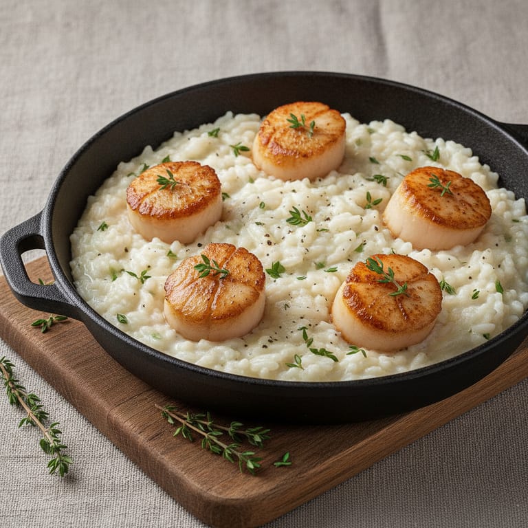 Risotto crémeux aux coquilles saint-jacques