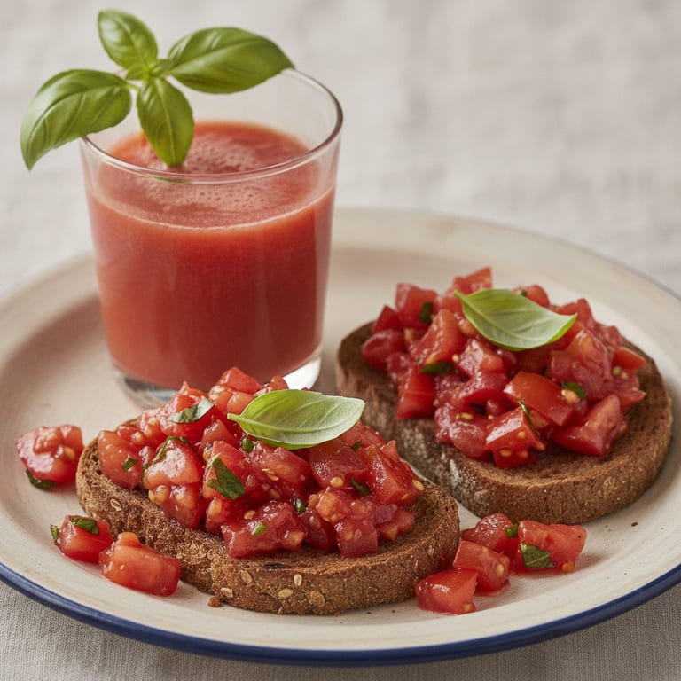 Jus de tomates au basilic