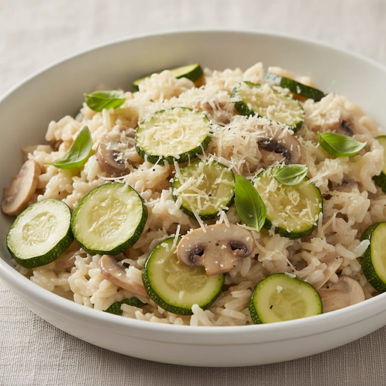 Risotto de courgettes aux champignons