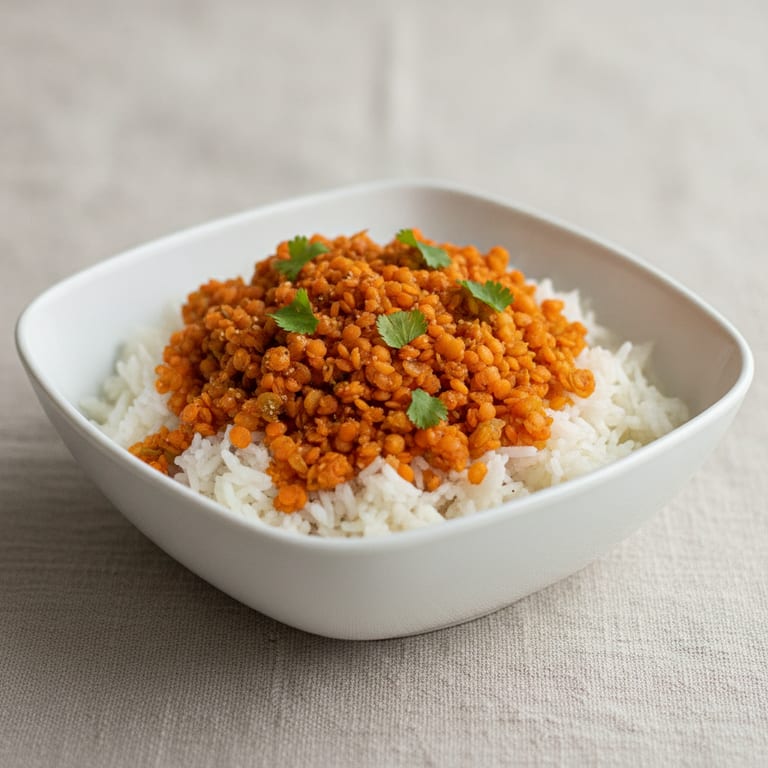 Lentilles corail au wok