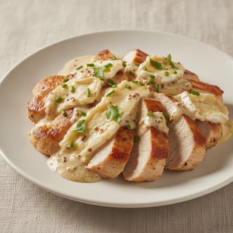Escalopes de dinde à la moutarde et au chèvre