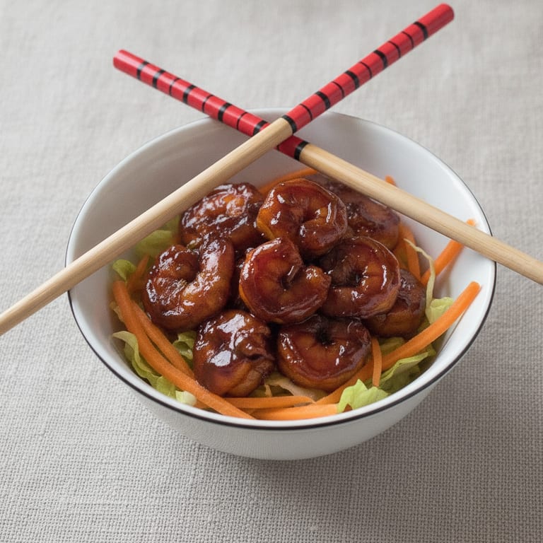 Crevettes marinées sautées à l'asiatique