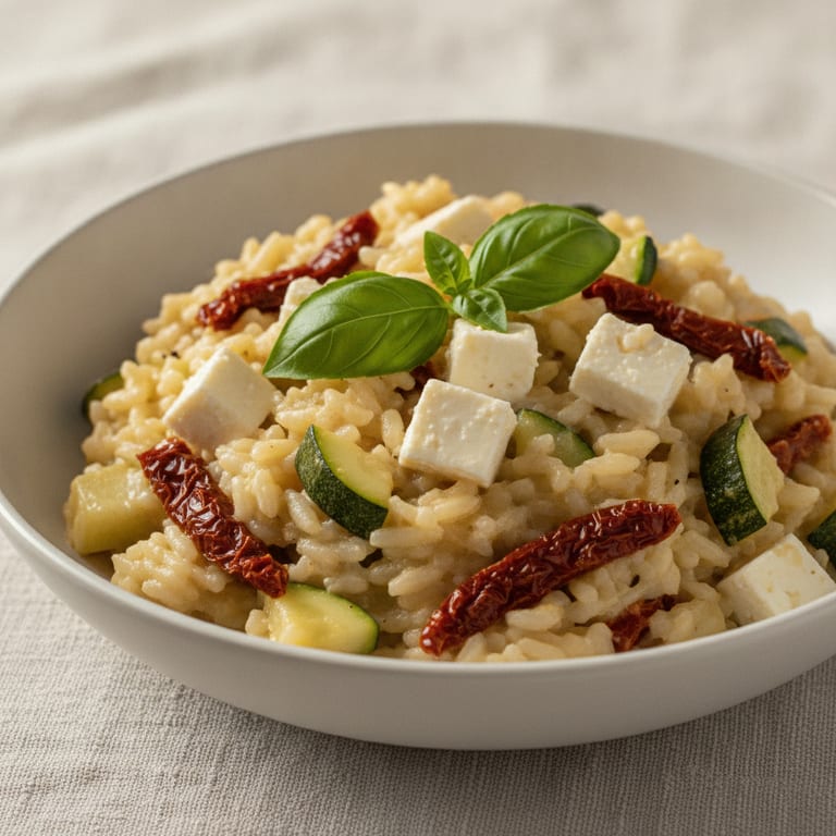 Risotto de courgettes aux tomates séchées