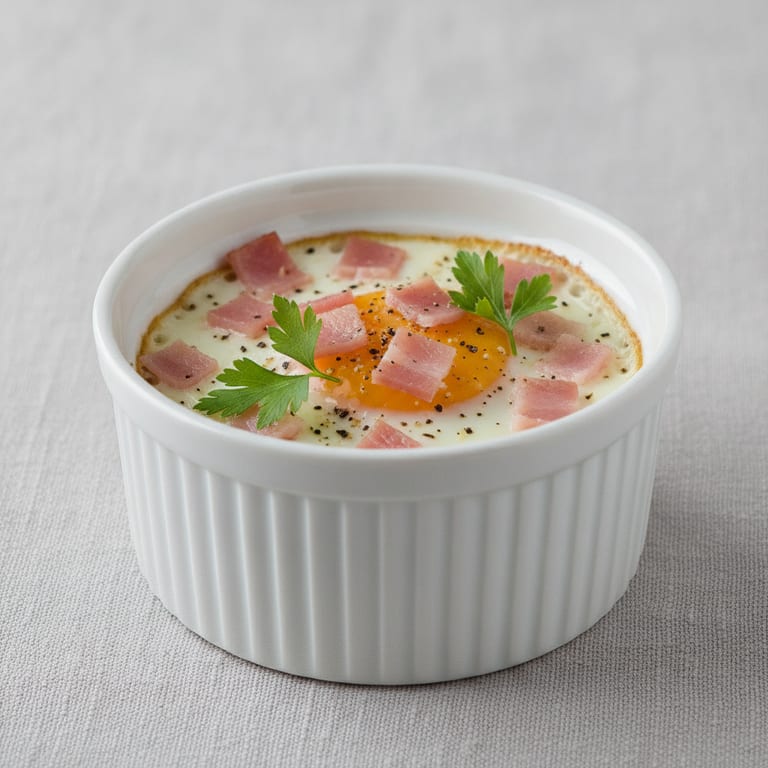 Oeuf cocotte au bacon