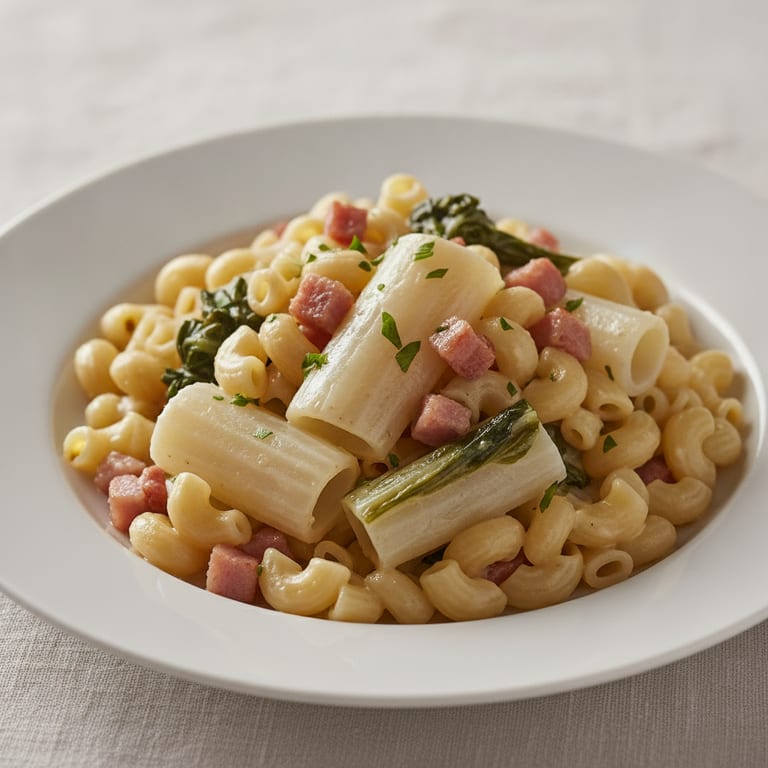 Côtes de blettes aux lardons et cornettes