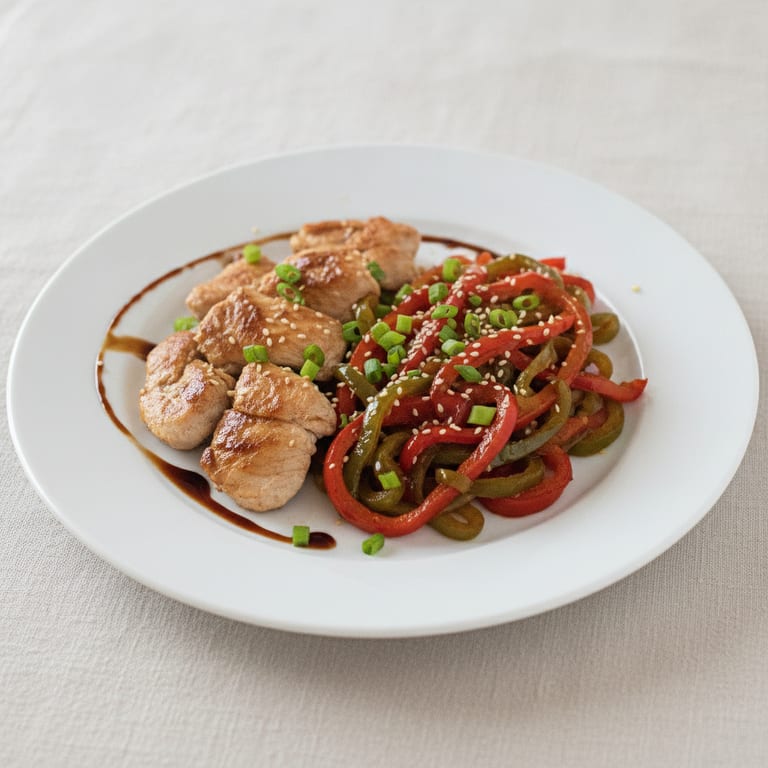 Turkey fillet with bell peppers and soy sauce