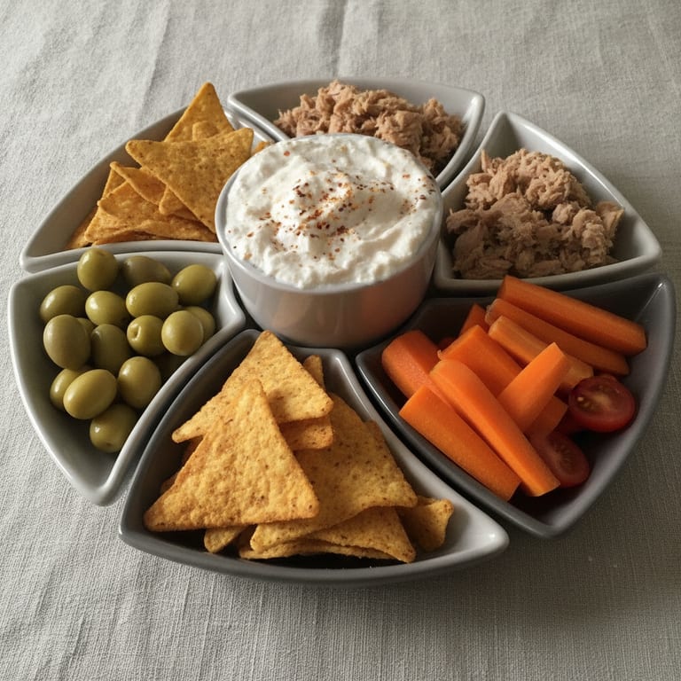 Tortillas croquantes au thon et au fromage frais crémeux