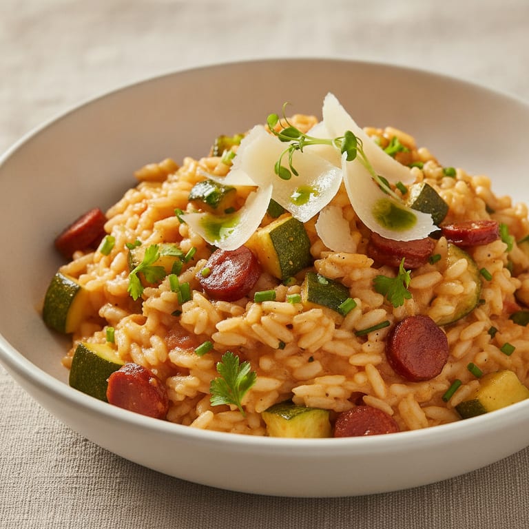 Risotto aux courgettes et au chorizo