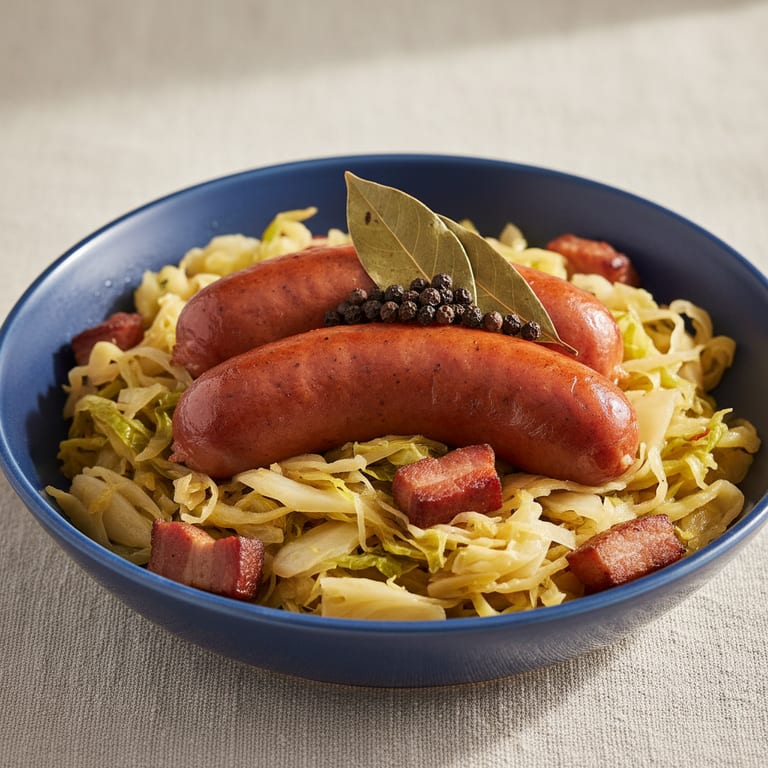 Saucisses au chou vert