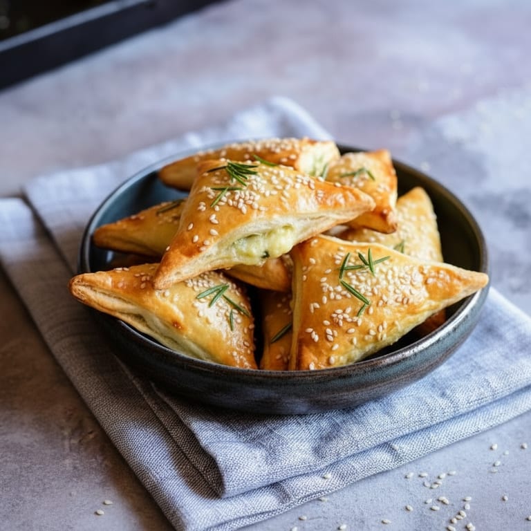Goat cheese, honey and rosemary brick pastry