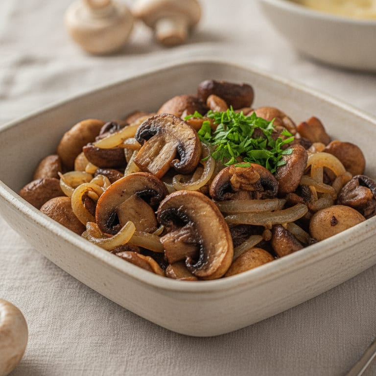 Poêlée de champignons et d'oignons