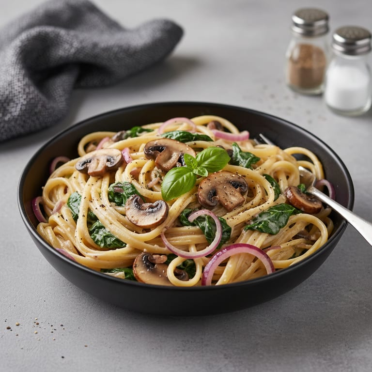 One Pot Pasta champignons & épinards