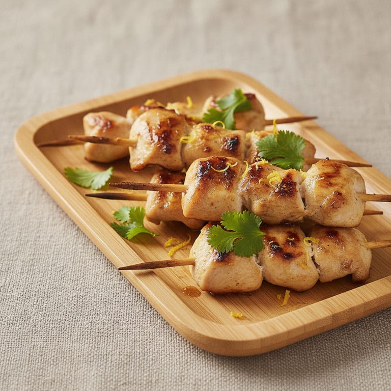 Mini brochettes de poulet à la coriandre et au citron