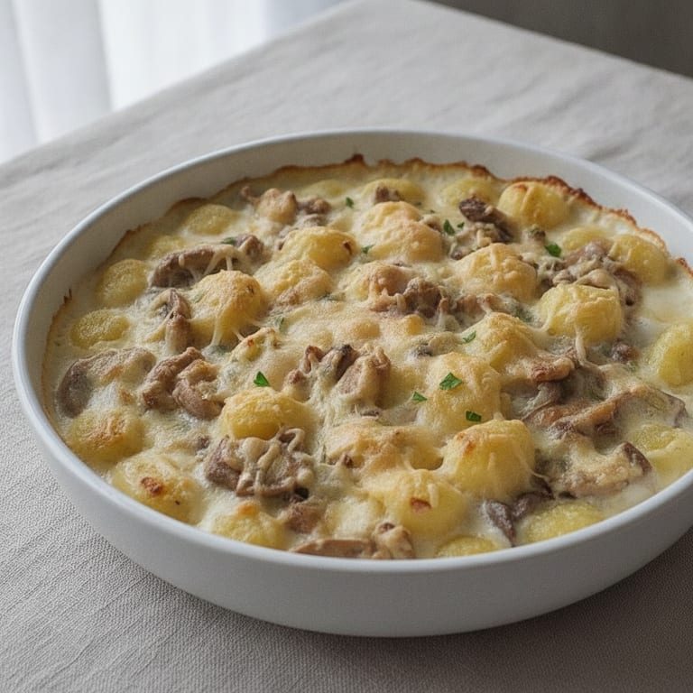 Gnocchi with Gorgonzola and mushrooms