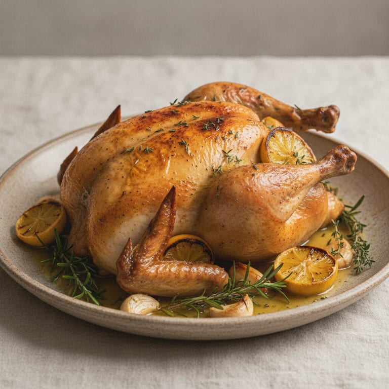 Poulet rôti au citron et à l'ail