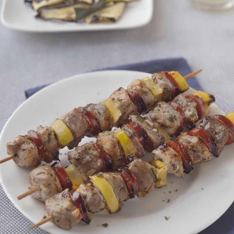 Brochettes porc chorizo citron