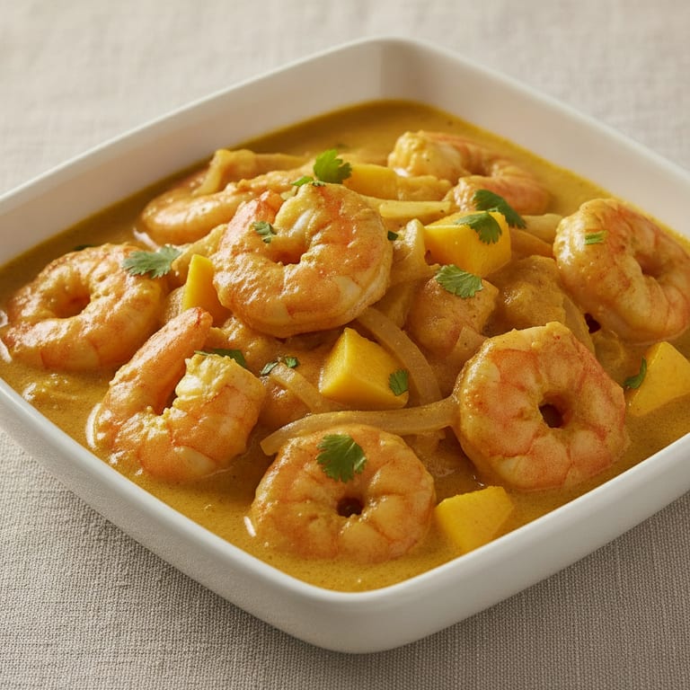 Curry de gambas aux mangues