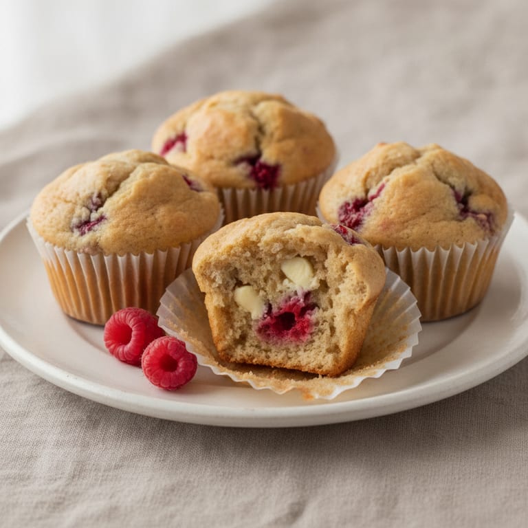 Muffins framboises et chocolat blanc