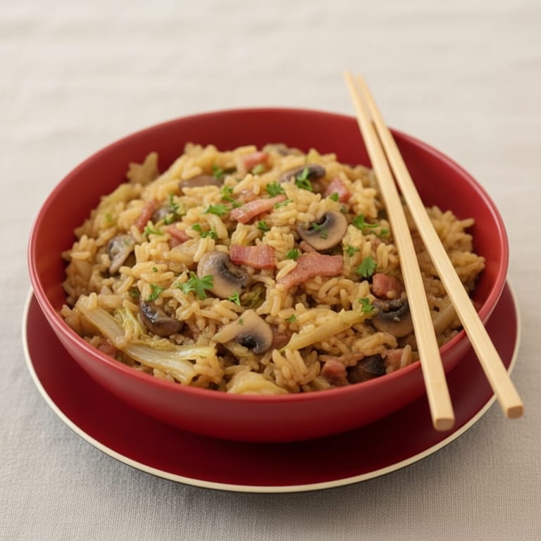 Chou chinois au champignon et riz
