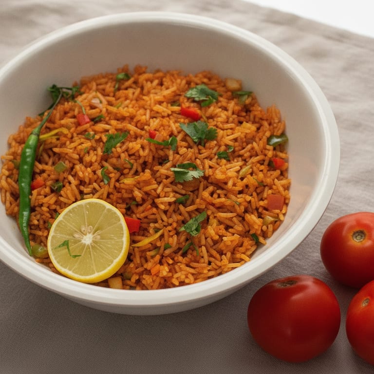 Riz à la tomate et aux oignons
